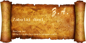 Zabolai Axel névjegykártya